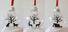 Snow ornament. Choose from deer, dogs or bears. Custom options available.