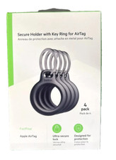 Belkin AirTag Pack Secure Holder With Key Ring - Black 4pack Ultra-Secure Holder