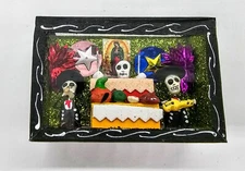 Day of the Dead Shadow Box Mariachi Band Shrine Altar Mexican Diorama Brand New