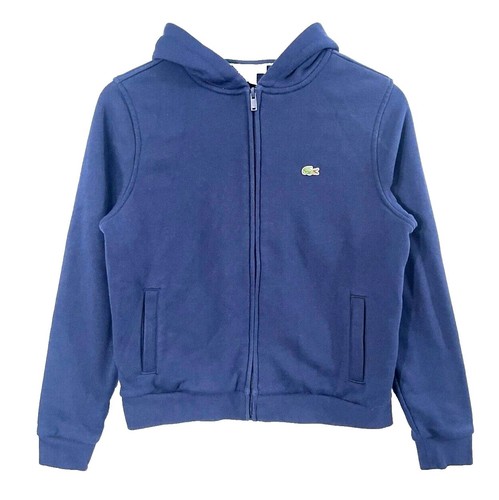 FW19' Supreme x Lacoste Logo Panel Hooded Sweatshirt Navy, Size M