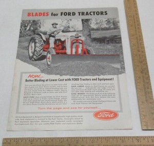 Ford TRACTOR BLADES - © 1955 - PAMPHLET - listing # 3879