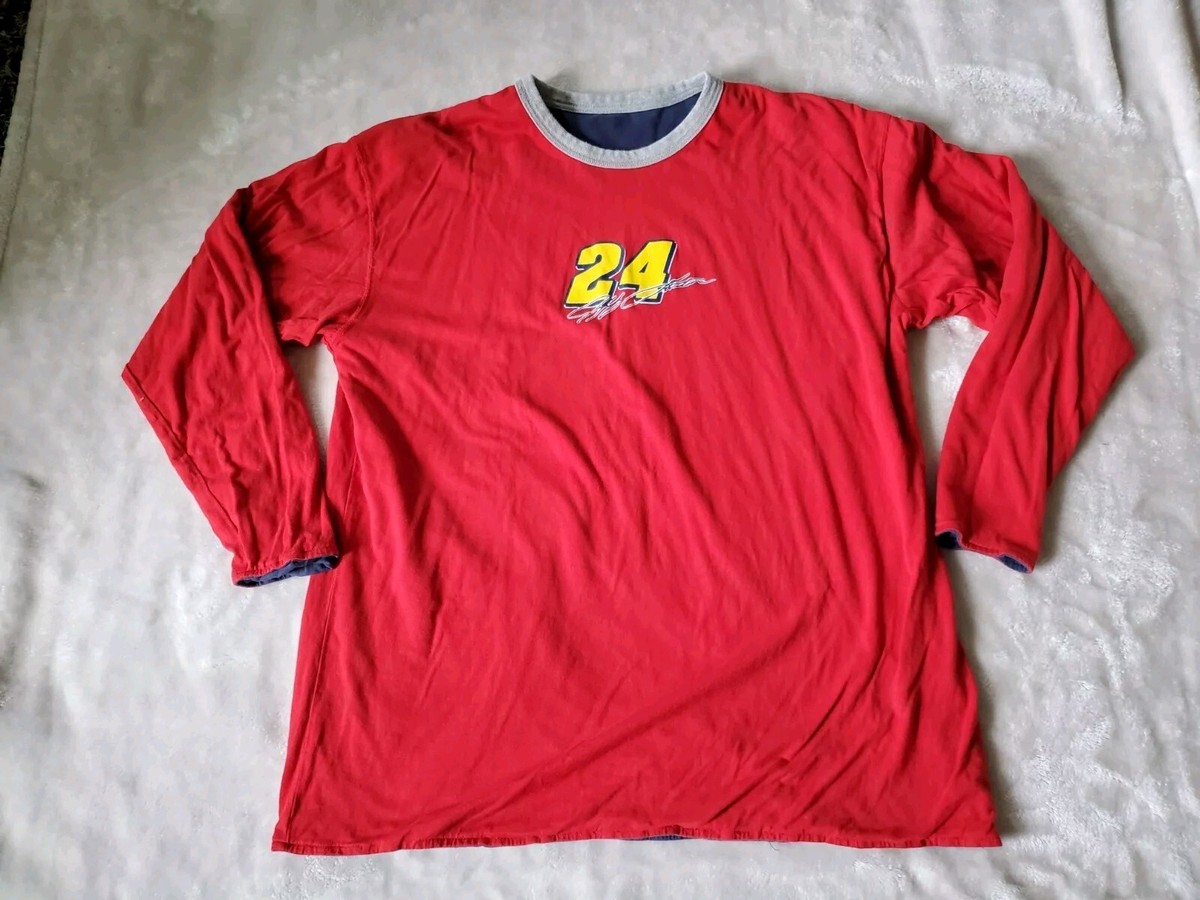 Chase Authentics Jeff Gordon Long Sleeve Shirt Red Blue Sz XL 