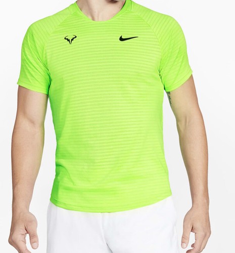 Nike Court Rafa AeroReact Slam Crew Shirt CI9152 702 Nadal Men S Volt  Tennis Top | eBay