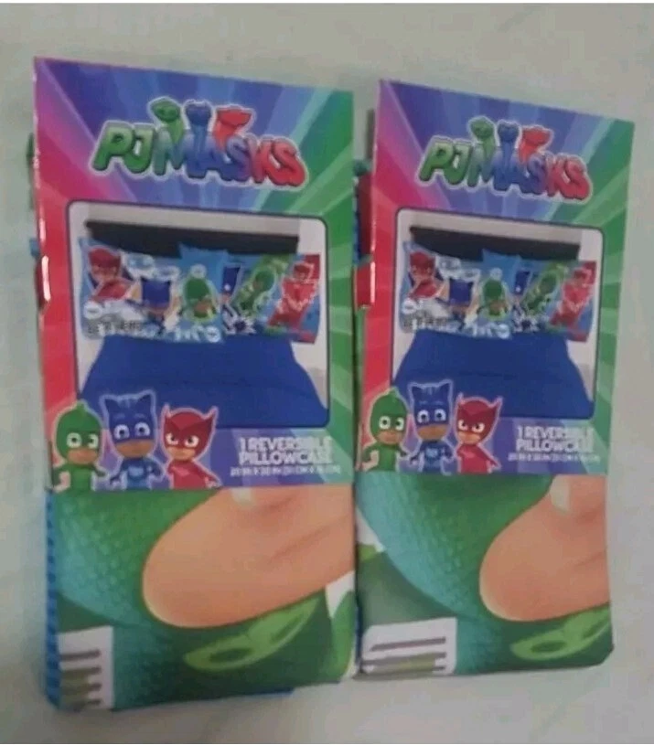 Funda de Almohada Máscara 2 PJ Reversible Tamaño Estándar x2 Nueva Disney 20 x 30 Niños Catboy Foto 2 de 3