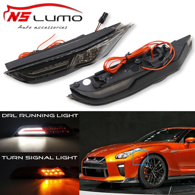 For Nissan GTR R35 20072017 Led Side Marker Running Turn Signal Lights