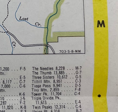 1965 Fresno Street Map, Shell, Vintage, Sierra Rec. Area: Yosemite to Sequoia - Picture 5 of 7