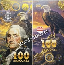 USA, 100 Dragones, 2024, George Washington , Commemorative Banknotes CDLM