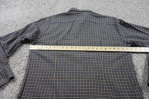 Eleventy Shirt Mens XL Gray Plaid Button Up Flannel Long Sleeve Italy Check - Picture 6 of 8