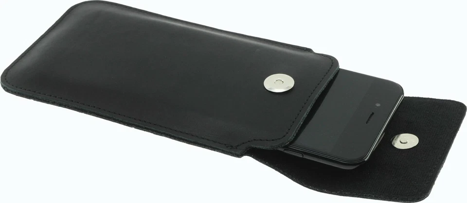 FLAP CASE COVER POUCH HANDMADE OF GENUINE LEATHER WITH CLIP AND LOOP FOR PHONE - Image 3 of 4