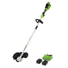 Greenworks 48V (2x24V) 8 inch Edger w/ (2) 4Ah USB Battery and Dual Slot Charger