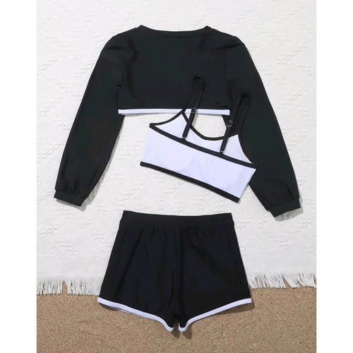 Kids Girl Outfits Holiday Swim Set Outdoor Swimsuit Stylish Activewear Exercise - Picture 6 of 19