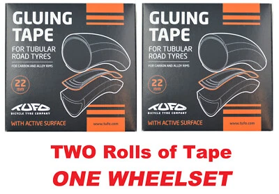 TWO NEW TUFO Tubular Gluing Glue Tape for 700c Road Tires 22mm fit 22-26mm rims