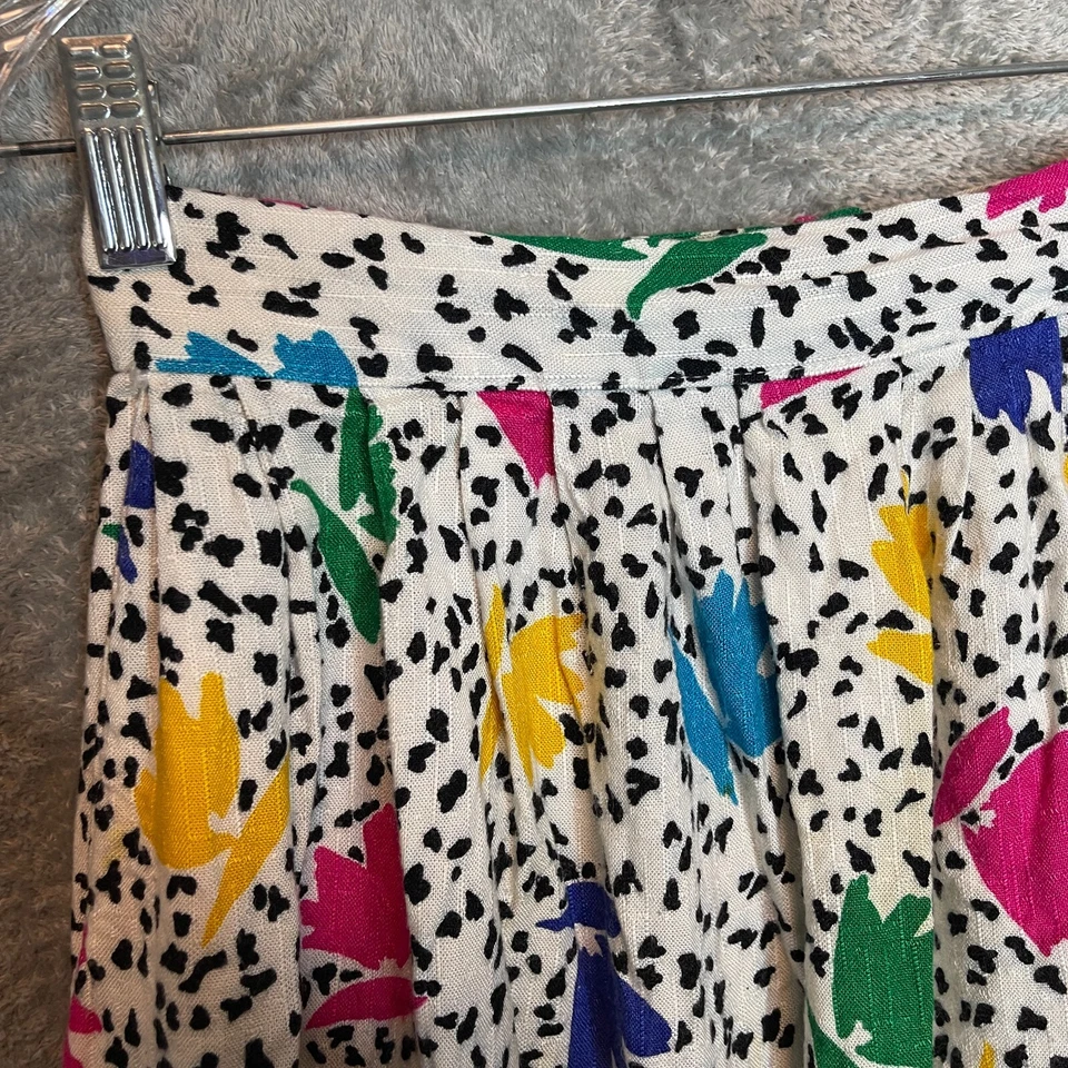 Handmade Juniors Colorful Retro 80s Funky Wacky Pleated ALine Midi Skirt S* - Image 4 of 4