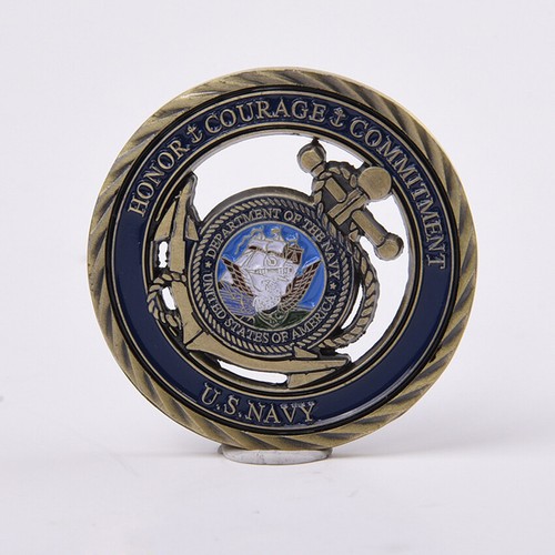 Collectible Challenge Coin U.S. Navy Core Values Military Medal Commemorative - Picture 8 of 12