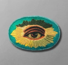 John Derian Target Threshold Halloween Fall Evil Eye Plush Beaded Pillow 12 X 8”