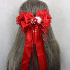 1X Lady Ethnic Fairy Chinese Hanfu Headwear Bride Bow Hairpin Accessory Tassel