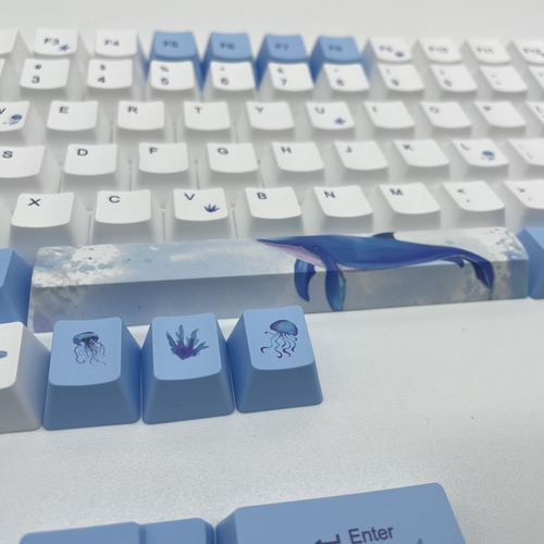 Sea Blue Whale Theme OEM High Mechanical keyboard keycap 108keys Set Collection - Picture 7 of 16