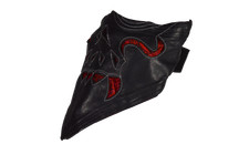 Leather Face Motorcycle Mask - Skull w/ Fangs - Black Leather Half Face Mask
