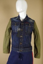 1760 DSquared Distressed Denim Jacket S74AM0381 sz 50 Large Blue Green Coat D2