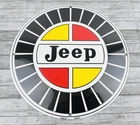 VINTAGE 12" JEEP SALES AND SERVICE DEALER GAS STATION PORCELAIN MOTOR OIL SIGN