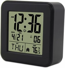 jomparis Small Digital Alarm Clock Battery Operated with Backlight for Black 