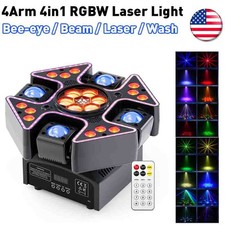 150W 4IN1 RGBW DJ Light w/ Laser Effect 4 Arms Moving Head Light DMX Stage Light