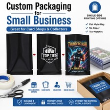 100PCS Custom Printed Heat Seal Mylar Bags TCG Sports Card Packaging Logo Design