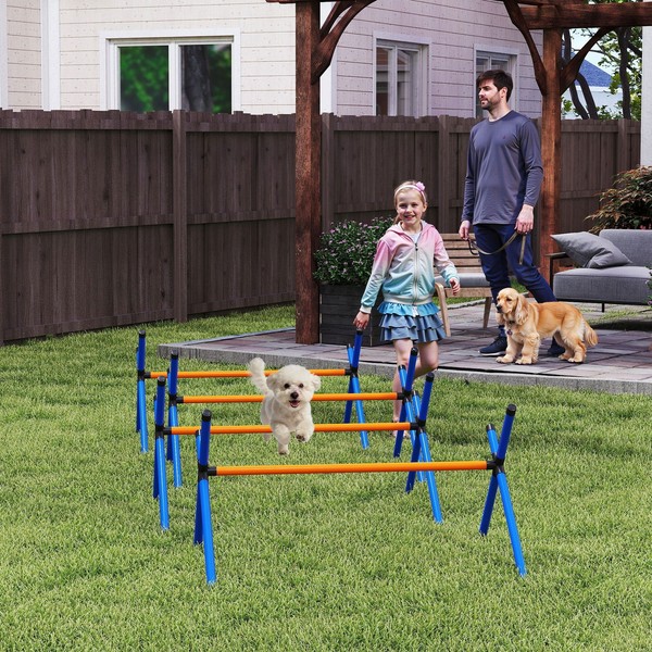 Pawhut Agility Set Hunde 4-Teilig Agility AusrüStung Mit HöHenverstellbar HüRden-image