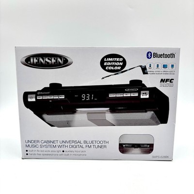 Jensen Under Cabinet Bluetooth Music System W/ Digital FM Tuner SMPS-628BK
