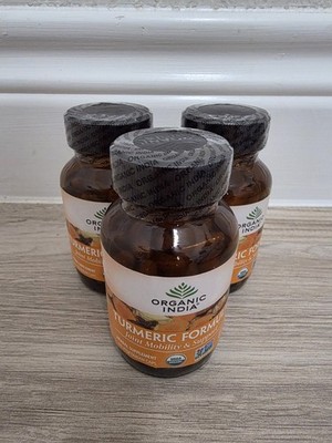 Organic India Turmeric Formula 60 Capsules Herbal - 3 Bottles (180 Total) 01/27