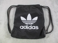 Adidas Drawstring Backpack Bag Black Trefoil Logo Gym Sack Sports Unisex