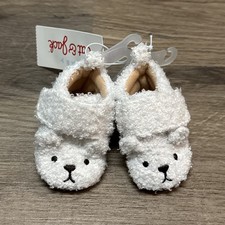 NWT Cat  Jack Off-White Faux Fur Bear Bootie Slippers 0-3 Months Gender Neutral
