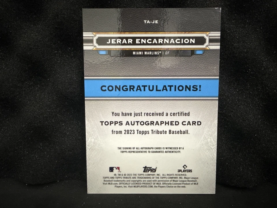 2023 Topps Tribute Orange RC Auto Jerar Encarnacion /25 - Image 2 of 3