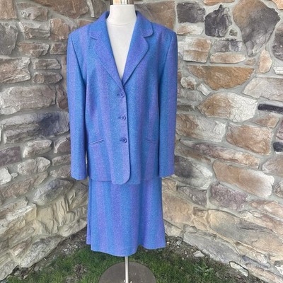 Triona Design 90 s Vintage High Waisted 100% Wool Plus Size Skirt & Blazer Suit