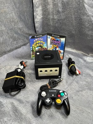 Nintendo Schwarz Gamecube Konsole Offizieller Controller & Spiele