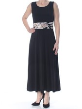 JESSICA HOWARD Womens Black Sleeveless Maxi Evening Paneled Dress 6