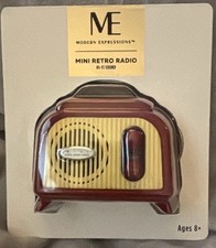 Modern Expressions Mini Retro Radio FM Hi-Fi Sound Auto Scan Small Radio NEW