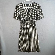 Banana Republic Womens Size Small Black & Cream Polka Dot Dress
