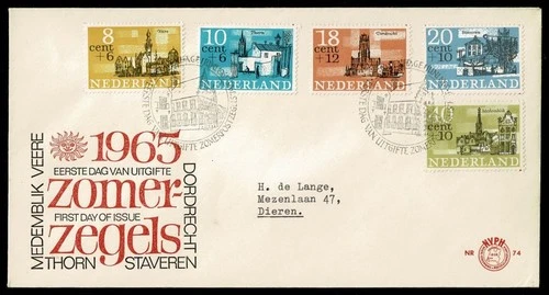 NETHERLANDS 1965 FDC Dutch city views  NVPH E74 SG72C