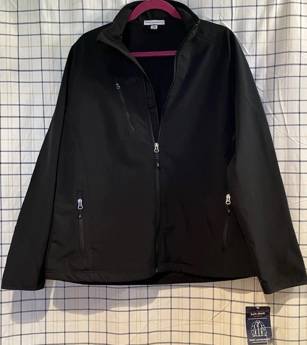 Brand New All Black Port Authority Size XXL Ladies Soft Shell Rain Coat