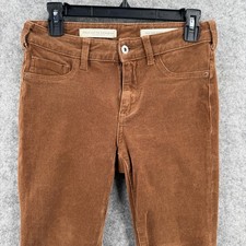 Pilcro And The Letterpress Pants Womens 26 Brown High Rise Skinny Corduroy Ankle