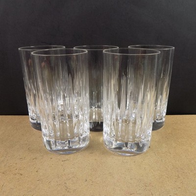 5 Reed & Barton Crystal Soho Highball Tumblers 5.25'' Tall VGC Signed