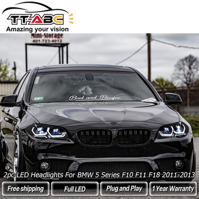 2X LED Headlights Xenon W/AFS For 2011-2013 BMW 5 Series F10 F11 M5 535i GT 528i