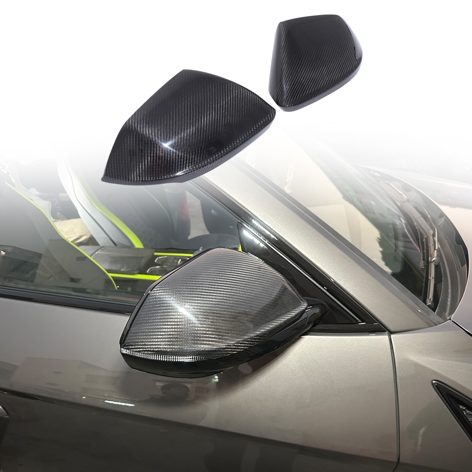 Real Carbon Fiber Side Mirror Cap Trim Cover Fits Lamborghini Urus 2018-2024