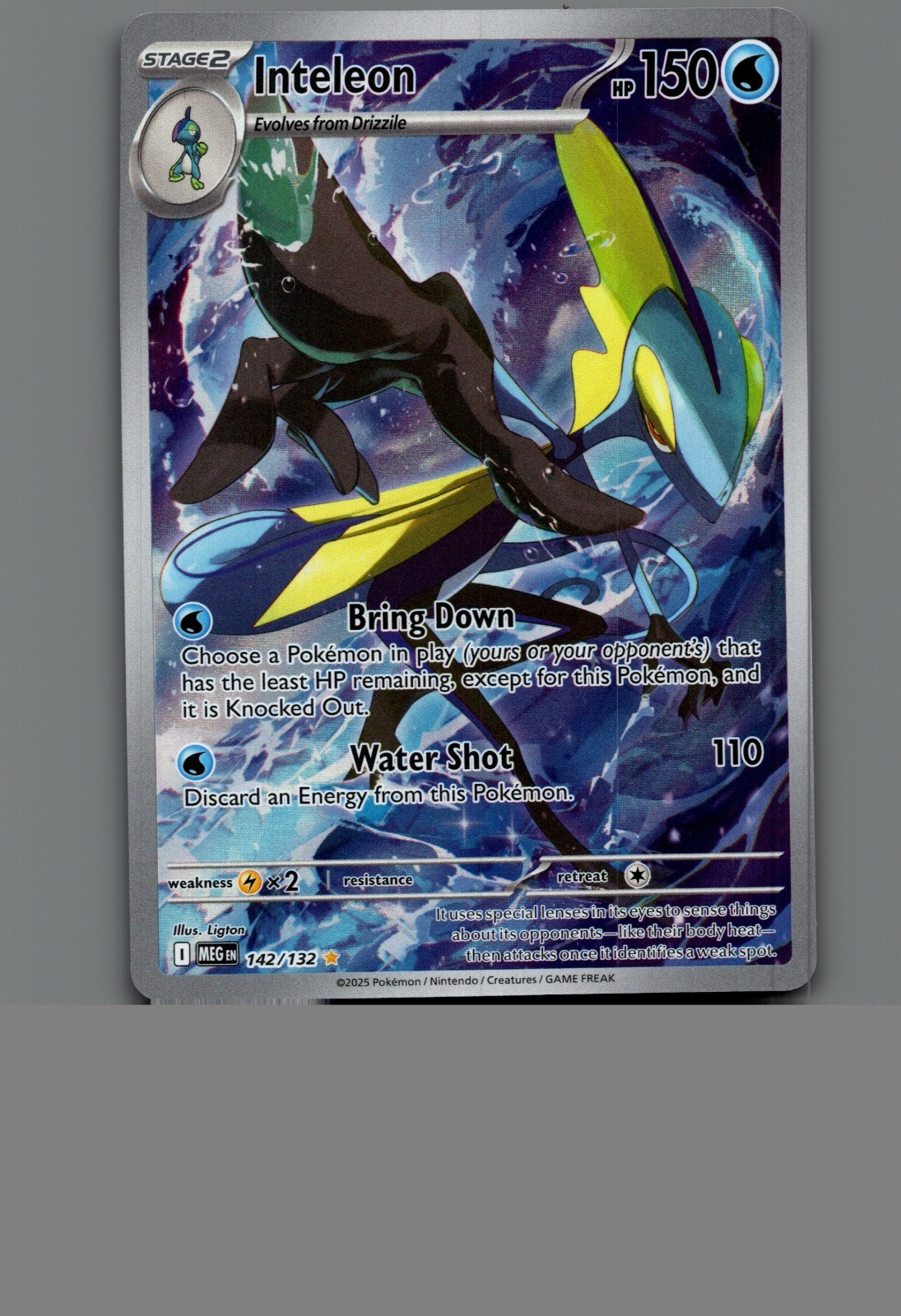 Inteleon Holo Illustration Rare ME01: Mega Evolution 142/132 NM Inteleon Inteleo