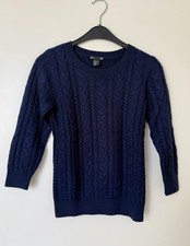 Dunkelblauer Zopfmuster-Pullover H&M Basic Gr...