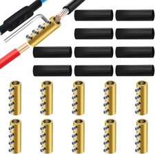 10Pcs 6 8 10 Gauge AWG Wire Connector Nut Kit 80Amp Screw Terminal Brass 4 Hole