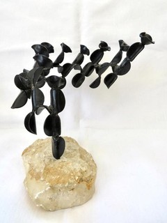 Israeli Modern Brutalist Hand Forged Iron Cascading Sculpture by David Palombo