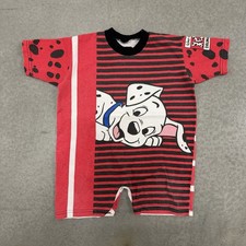 Vintage 90s 101 Dalmatians Kids Disney Romper Shorts Size 3T Short Sleeve Rare