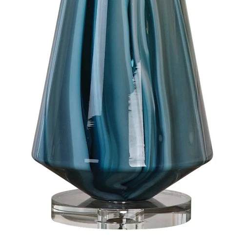 Uttermost Pescara 29" Teal-Gray and Blue-Swirl Glass Modern Table Lamp - Picture 4 of 4
